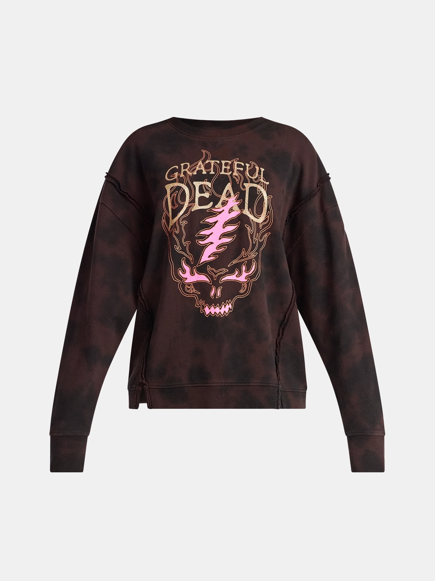 Time and Tru Women's Grateful Dead Flame Skull Graphic Sweatshirt, Sizes XS-3XL