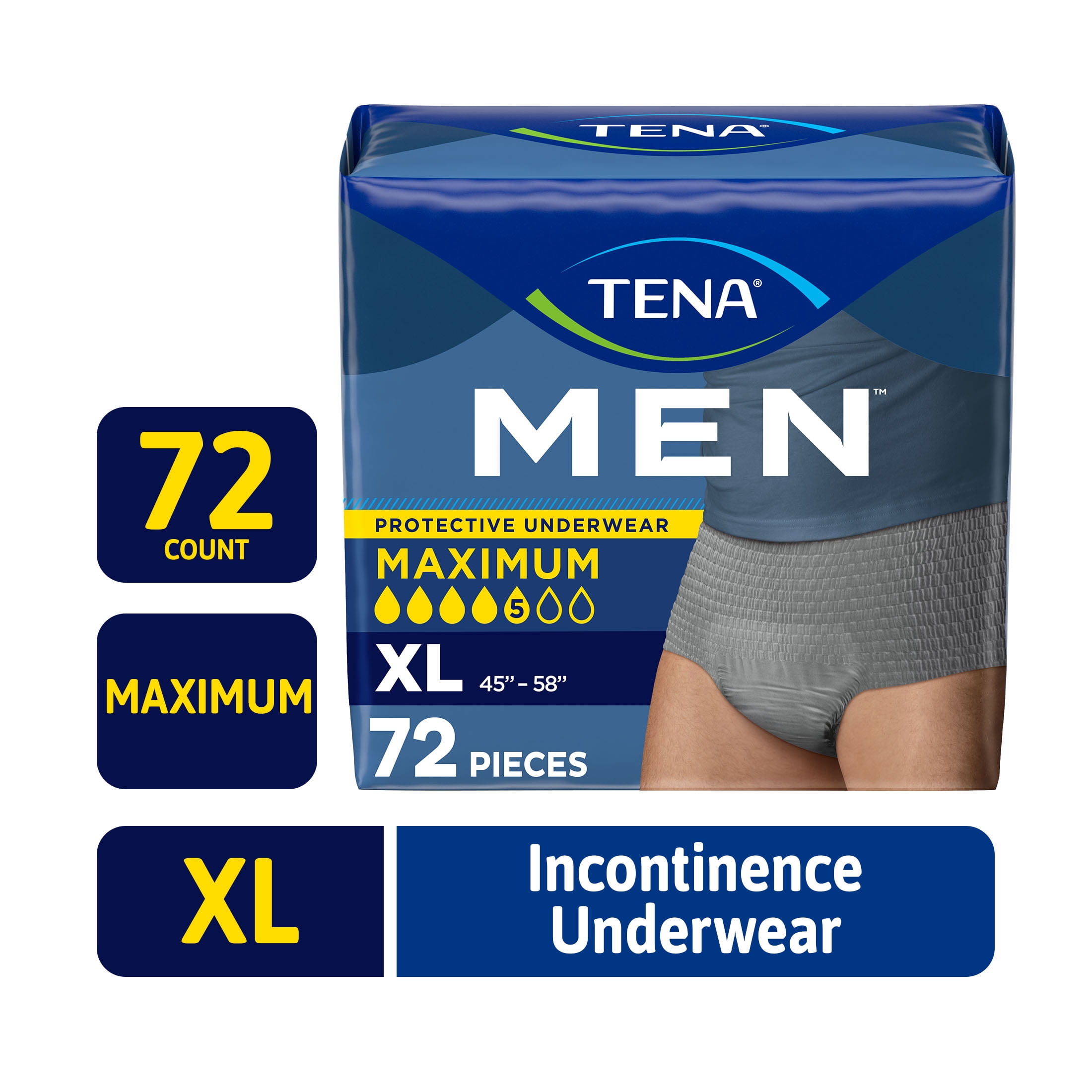 TENA, Men Adult Incontinence Underwear, S/M, 80 ct - Walmart.com