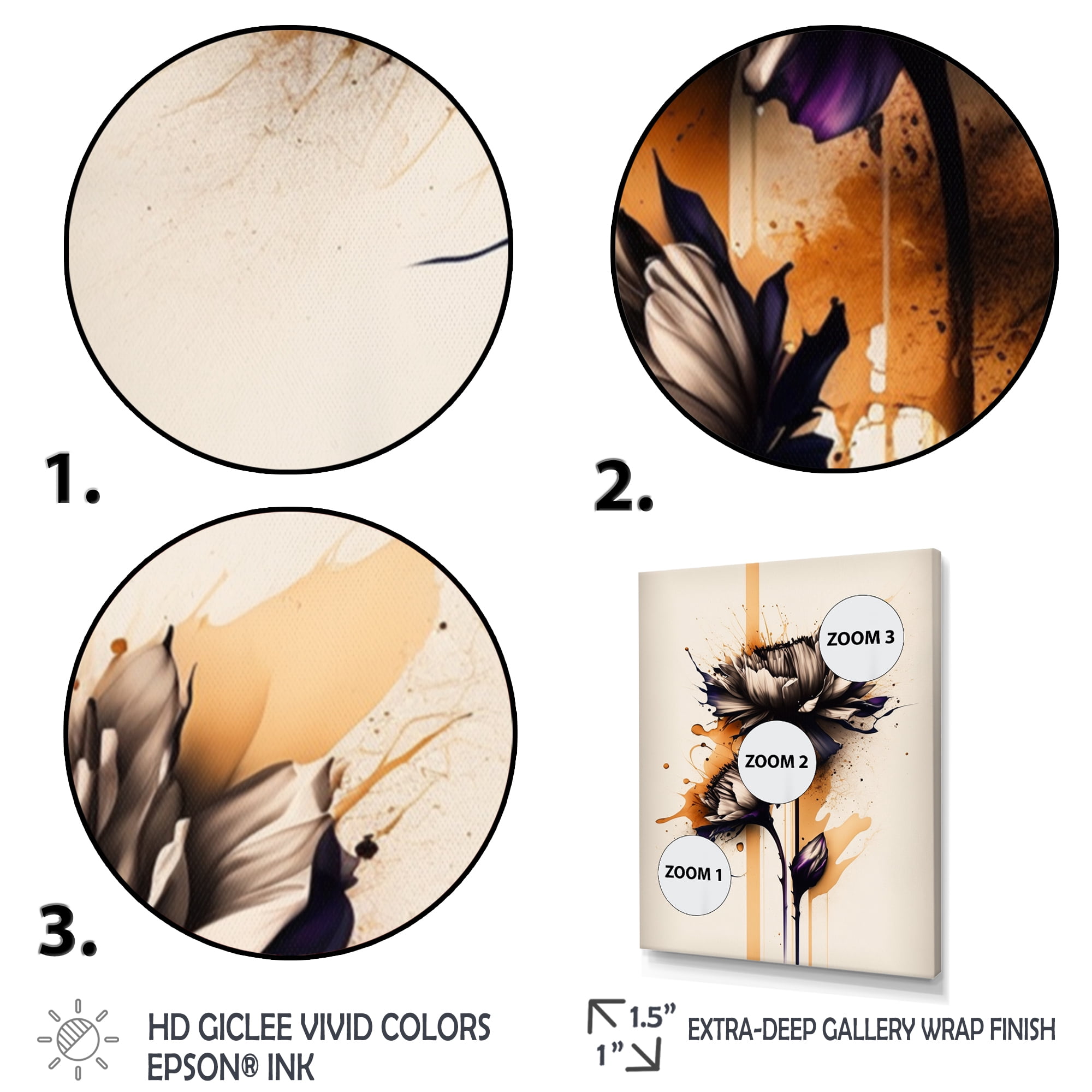 Designart Orange Dahlia Flower On Abstract Fusion II Canvas Wall Art