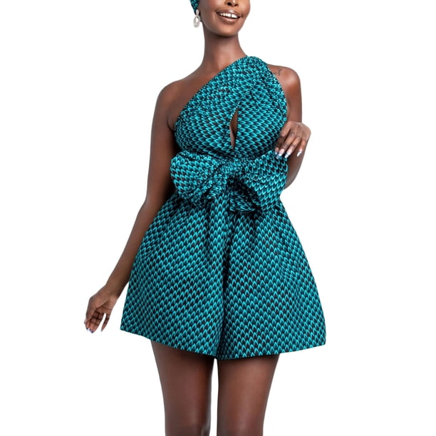 SAYOO Mujeres DIY Short Romper, Adultos Casual Suelto Cintura Alta Impresión Digital Vendaje Playsuit SAYOO Moda