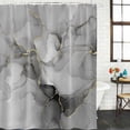 thumbnail image 3 of Grey Ombre Marble Waterproof Fabric Shower Curtain,Gray Marble Crack Abstract Modern Waterproof Fabric Shower Curtain for Bathroom Curtains Bathtubs Hotel Shower Curtains with 12 Hooks Stall 48x72in, 3 of 8