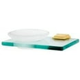 thumbnail image 4 of Alno A7930 Geometric Wall Mounted Frosted Glass Soap Dish - Brass, 4 of 7