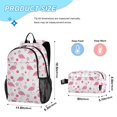 thumbnail image 2 of ALAZA Flamingo and Floral School Backpack Lunch Box Set Student Bookbag, 2 of 7