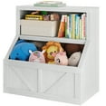 thumbnail image 2 of Wooden Kids Bookshelf and Toy Storage Organizer,with Storage Cabinet and Toy Shelf, Floor Standing Toy Organizer,Anti-Tip Design Perfect for Playroom, Nursery, Bedroom, Study area, 2 of 8