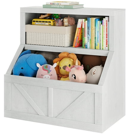 Kids Bookshelf and Toy Storage, Toy Storage Organizer with Storage Cabinet and Toy Shelf, Toddler Book Shelf for Kids Rooms, Playroom, Bedroom, Nursery, Daycare, Living Room
