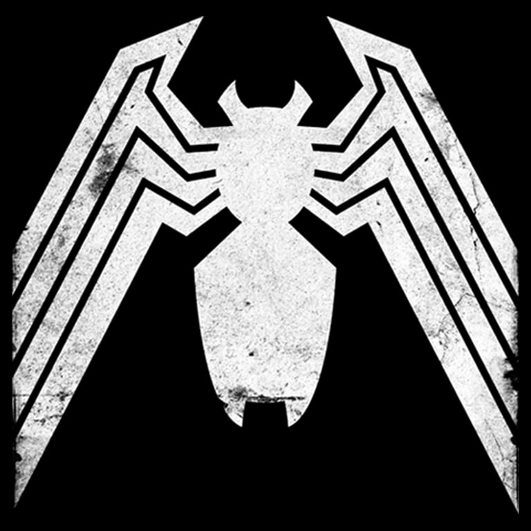 Men's Marvel Venom Distressed Logo Pull Over Hoodie Black Medium