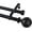 Black, variant on Double Curtain Rod with Round Ball Finials,3/4-Inch Diameter,Adjusts Rod Length from 30 to 55 Inch,