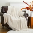 thumbnail image 5 of Battilo Beige Throw Blanket for Couch,Soft Chenille Knit Blanket,Cream Throw for Home Decor,50"x60", 5 of 7