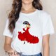 thumbnail image 4 of Camisetas con estampado de Flamenco de España para mujer, camisetas de bailarina, camiseta de Manga de verano, camiseta divertida con gráfico para mujer, 4 of 5