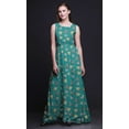 thumbnail image 2 of Bimba Feuilles Femmes Col Rond Sans Manches Long Débardeur Décontracté Maxi Robe Imprimée-Xxx-Grand, 2 of 6