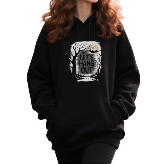 Creepy Fun Halloween Hoodie for Men and Women, Unisex Pullover Hooded Sweatshirt, Comfortable Cotton Poly Blend, Casual Seasonal Outfit