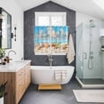 thumbnail image 3 of Nautical Coastal Kitchen Curtains 72 Inch Length, Summer Beach Shell Conch Starfish Blue Grommet Top Bedroom Living Room Curtains, Light Filtering Cafe Curtain Drapes 2 Panels Set 104''x72'', 3 of 9