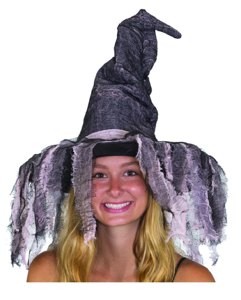 Distressed Witch Halloween Costume Hat 