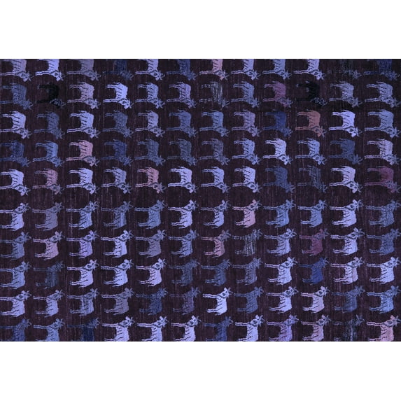 Ahgly Company Machine Washable Indoor Rectangle Abstract Blue Modern Area Rugs, 7' x 10'