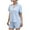 Light Blue1, variant on zbxnLI Women's Solid Color Pajamas Set Printed Womens Short Sleeve Button down Tops with Shorts Sleepwear Soft Loungewear
