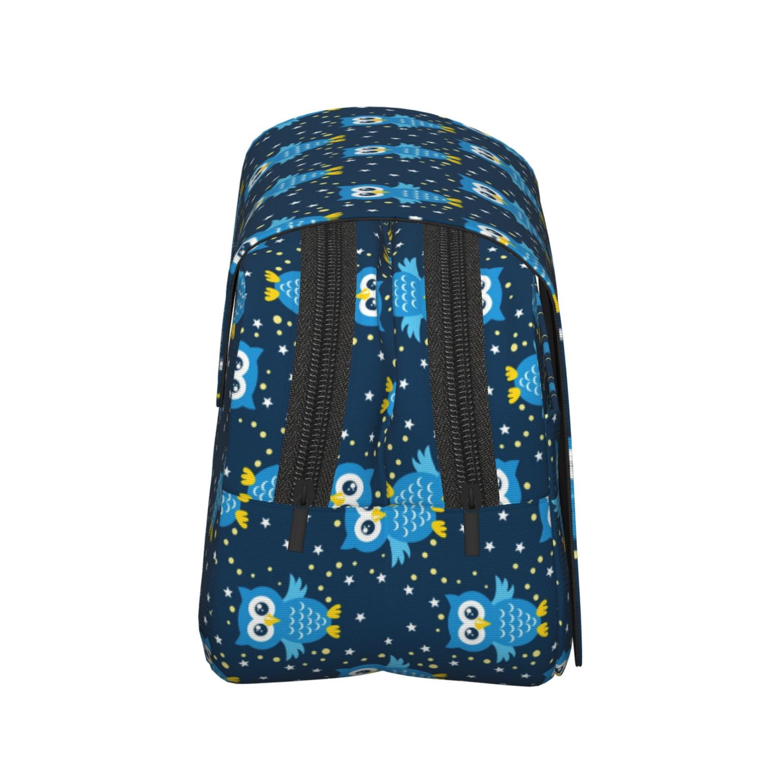 Rateoe Blue Owl Pattern Double Clamshell Pen Case, Storage Organizer with Two Zipper Compartments– Holds Up to 50 Pencils & Pens