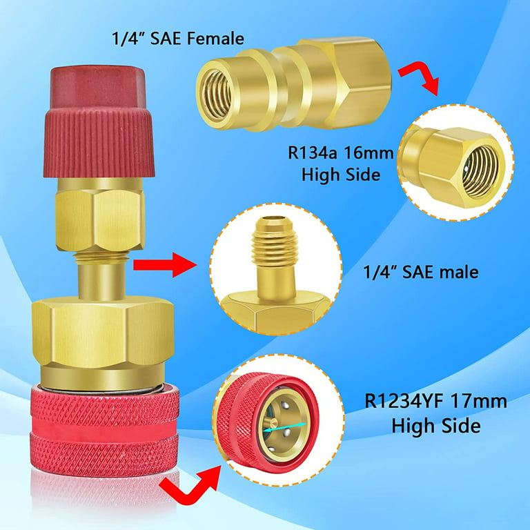 R1234yf To R134a Low Side Fitting Hose Adapter Quick Conditioning And  Refrigerant Connector Quick Car Easy Coupling Air J1s5wanan