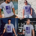 thumbnail image 3 of Greenyef Graphics We The People 1776 Distressed American USA Flag Men's T-Shirt (Gray & Navy Blue, X-Large), 3 of 6