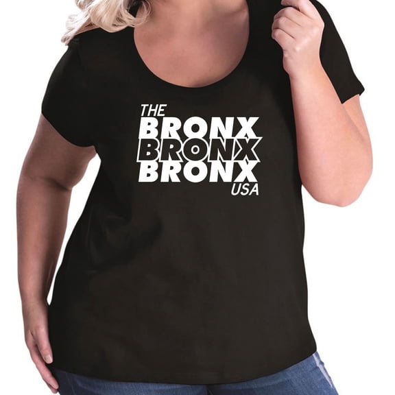 The Bronx USA Womens Plus Size Scoopneck T