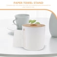 thumbnail image 2 of Beaupretty Bathroom Toilet Paper Holder White Bamboo Plastic 1Pcs, 2 of 8