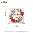 thumbnail image 2 of Juego de 4 fundas de almohada con diseño de corona navideña, decoraciones navideñas de invierno, 2 of 5
