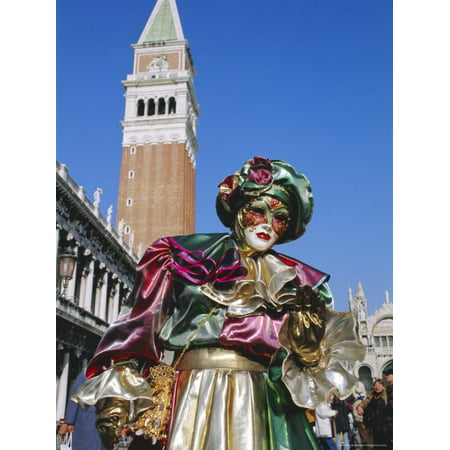 Person Wearing Masked Carnival Costume, Veneto, Italy Print Wall Art By Bruno Morandi