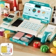 thumbnail image 2 of Juguetes de Caja Registradora de Supermercado Compras Reconocimiento Inteligente Juego de Simulación con Escáner Micrófono Juguete para Niños Rosa, 2 of 7