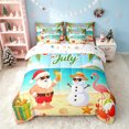 thumbnail image 3 of Erosebridal Christmas July Twin Bedding, Santa Beach Bedding Comforter Set, Cyan Peach, Christmas Reversible, 7-Piece, 3 of 6