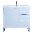 thumbnail image 2 of Fine Fixtures Opulence Collection 36 in. W x 18 in. D x 33 in. H Bathroom Vanity in Pastel Blue with White Ceramic Sink - Chrome hardware, 2 of 9