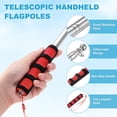 thumbnail image 2 of Uxcell 1-Pack Telescopic Handheld Flagpole, 4.6ft/1.4m Stainless Steel Handheld Portables Extendable Flagpole [Red], 2 of 7