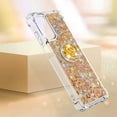 thumbnail image 3 of Glitter Case for Moto G 5G 2022, Bling Sparkle Floating Liquid Soft TPU Cushion Fashion Girly Women Girls Clear with Ring Holder Phone Cover for Motorola Moto G 5G 2022（Not 2021）  Gold, 3 of 12