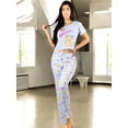 thumbnail image 4 of Pijama De 3 Piezas Mujer Pantalon Short Y Playera A Juego, 4 of 5