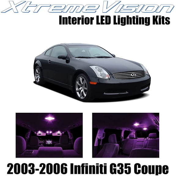 XtremeVision Interior LED for Inifiniti G35 Coupe 2003-2006 12 pcs Pink Interior LED Kit Installation Tool