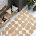 thumbnail image 6 of Hand Tuft Area Rug, Beige Wool Carpet, 9x13 Geometric rug, Bed, Living room, 6 of 10