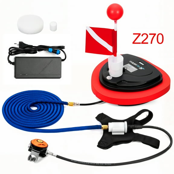 Scuba Diving Ventilator, 3.5 H Tankless Diving System, Max Depth 39.4 ft, Portable Rechargeable Scuba Diving Tank, Waterproof