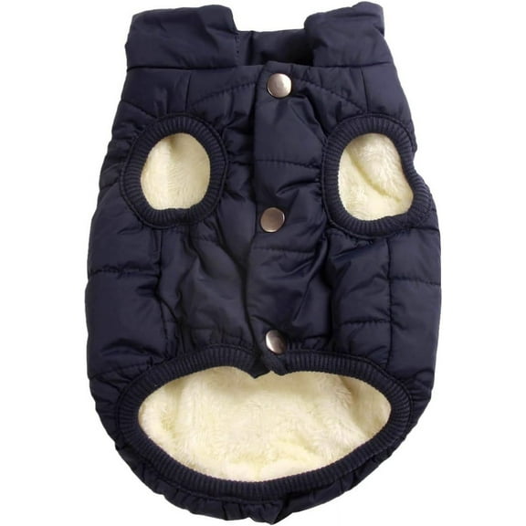 1Piece 2 Layers Fleece Lined Warm Dog Jacket for Puppy Winter Cold Weather,Soft Windproof Small Dog Coat
