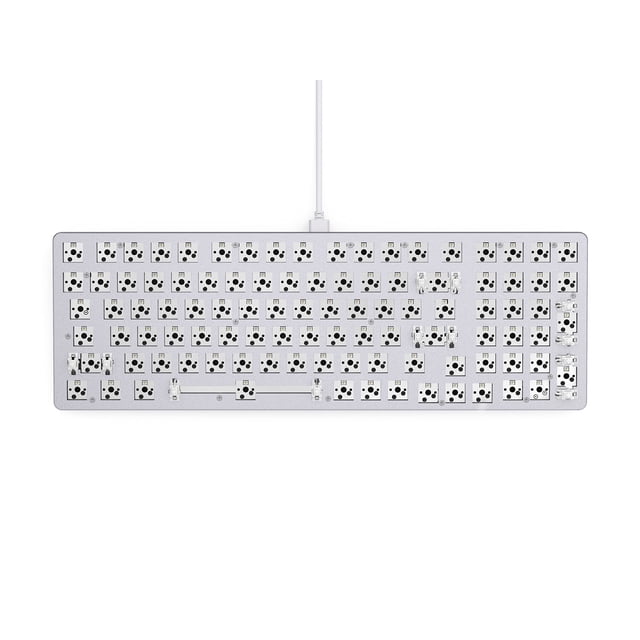 Teclado mecánico GLORIOUS GMMK 2 TKL intercambiable en caliente - Con cable, personalizado, amortiguación de sonido premium - Tamaño completo (renovado) (Barebones blancos)