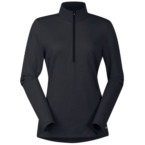 KERRITS Women's Ice Fil Lite Solid Long Sleeve Riding Shirt, Color: Black, Size: S