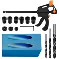 thumbnail image 2 of 15 Pack Drill Guide, 15 Oblique Drill Jig Kit Pocket Hole Jig Joiner Positioner with Adapter for 6/8/10mm Hole, 2 of 5