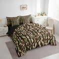 thumbnail image 3 of Feelyou Teens Camo Bedding Comforter Set 7 Pieces, Olive Black Stripe Full Bedding Set, Cartoon Theme Reversible Fitted Sheet Flat Sheet, Lightweight Room Decor, 3 of 7