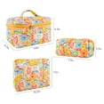 thumbnail image 6 of 3Pcs Cotton Quilted Makeup Bag Set,Large Floral Cosmetic Bag，Aesthetic Toiletry Travel Makeup Bag Set and Cute Flower Bag for Women Girls, 6 of 7