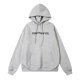 thumbnail image 1 of Sudadera con capucha holgada para hombre y mujer con letras clásicas bordadas Carhartt de la marca de moda y sudadera con capucha de lanaGris claro, 1 of 2