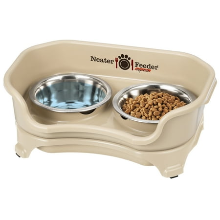 Neater Pets Neater Feeder Express Mess-Proof Elevated Food & Water Bowls for Cats, Almond