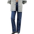 thumbnail image 5 of Women Middle Waist Light Washed Straight Leg Denim Pants Casual Ankle Jeans, 5 of 7