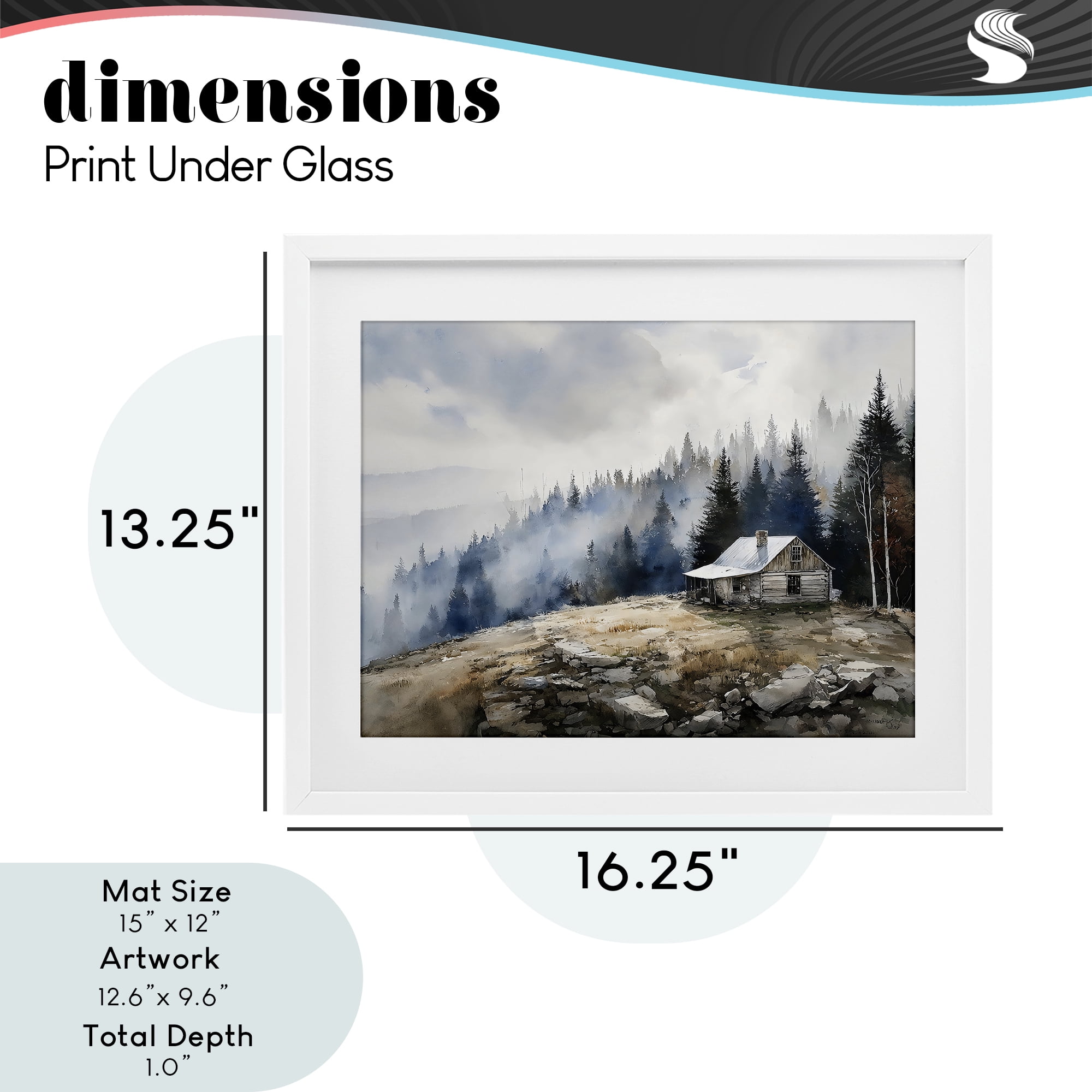 Stupell Industries Misty Cabin on Ridge White Framed Print Under Glass, design by Franklyn Gregory