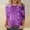 Purple, variant on VOUZZA Women Sequin Casual Printed Round Neck Loose 3/4 Sleeve T-Shirt Shiny Sparkle Tunic Blouse Summer Soft Comfort Everyday Wear Tops