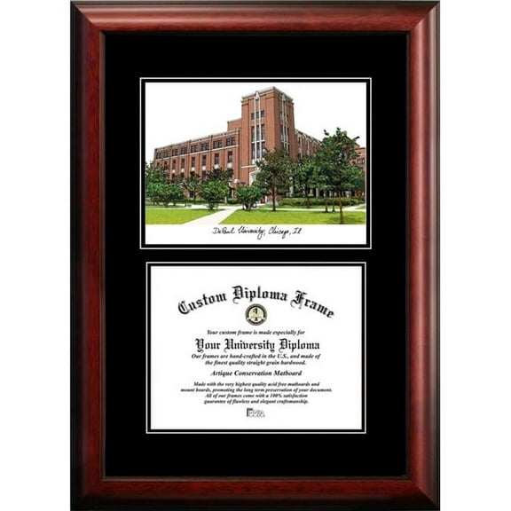 Campus Images IL974D-1185 8.5 x 11 in. DePaul University Diplomate Diploma Satin Mahogany Frame