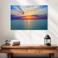 thumbnail image 2 of Elephant Stock Golden Beach Sunrise Wall Art - Horizontal Canvas Wall Art - Living Room Wall Decor - Beach Canvas - Blue And Orange Decor - 24" x 16", 2 of 8