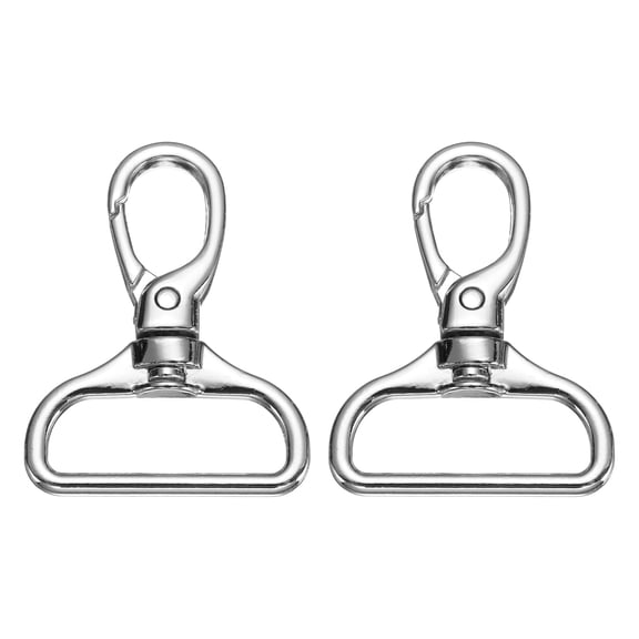 Uxcell Swivel Clasps, (1-1/4 Inch, Silver) (2 Pcs), Metal Swivel Snap Hooks Curved Oval Trigger Snap Lobster Clips, Suit for - Keychain/Making DIY Crafts/Purse Hardware