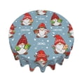 thumbnail image 3 of XMXT Waterproof Round Table Cloth, Various Christmas Elves Tablecloth Polyester Table Cover for Home Kitchen Dining Party Room Decor, 60 inches, 3 of 8